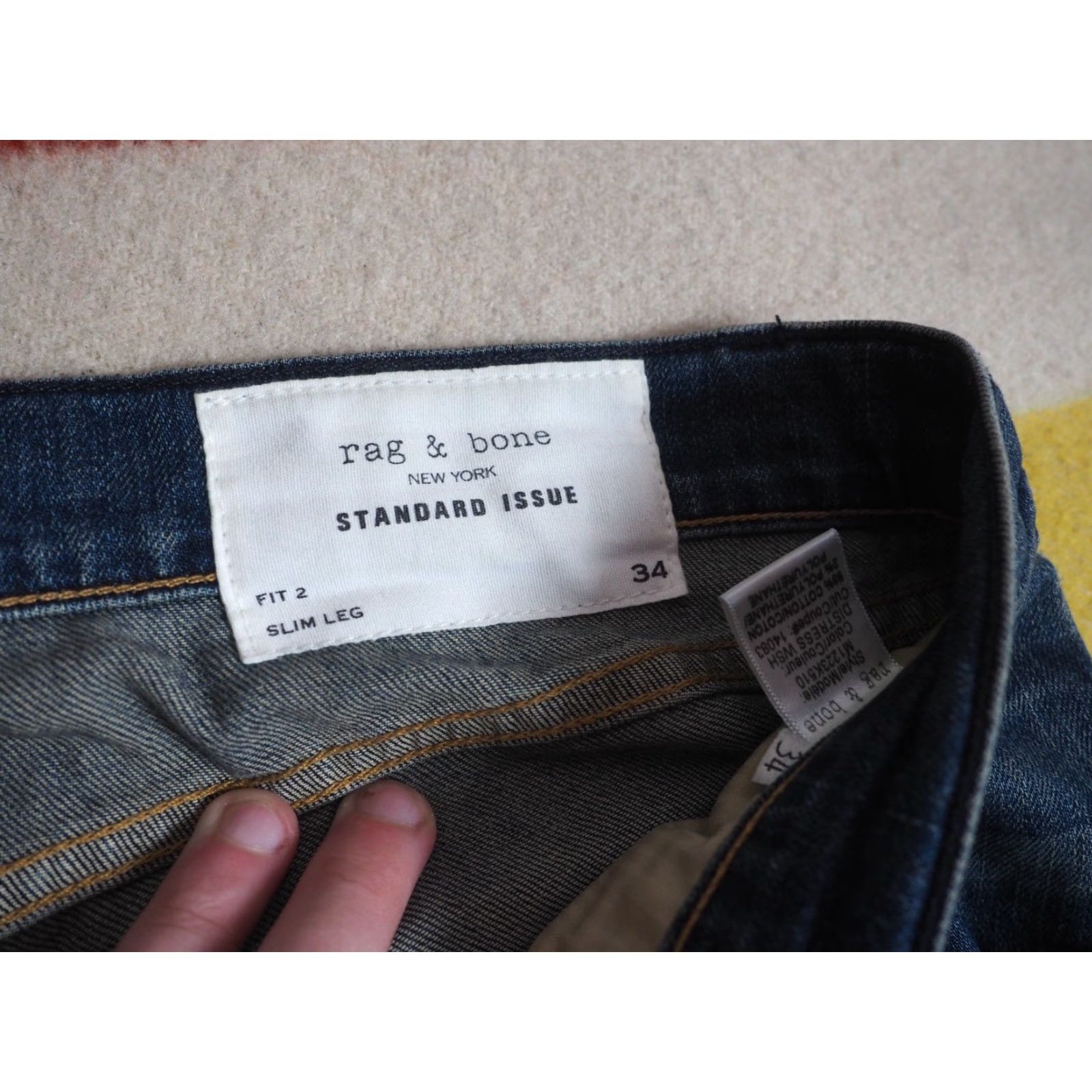 Rag & Bone Rag + Bone Slim Jeans Pants Denim 36x33 Button Fly USA Made 36 Regular Blue Slim Jeans Mens Size US 36 / EU 52 - 5 Thumbnail