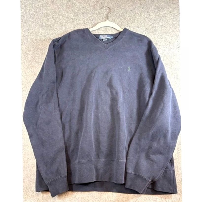 Polo Ralph Lauren VINTAGE Polo Ralph Lauren Sweatshirt Men XL Navy Blue Vneck Mini Pony Preppy Old Money Size US XL / EU 56 / 4 - 2 Thumbnail
