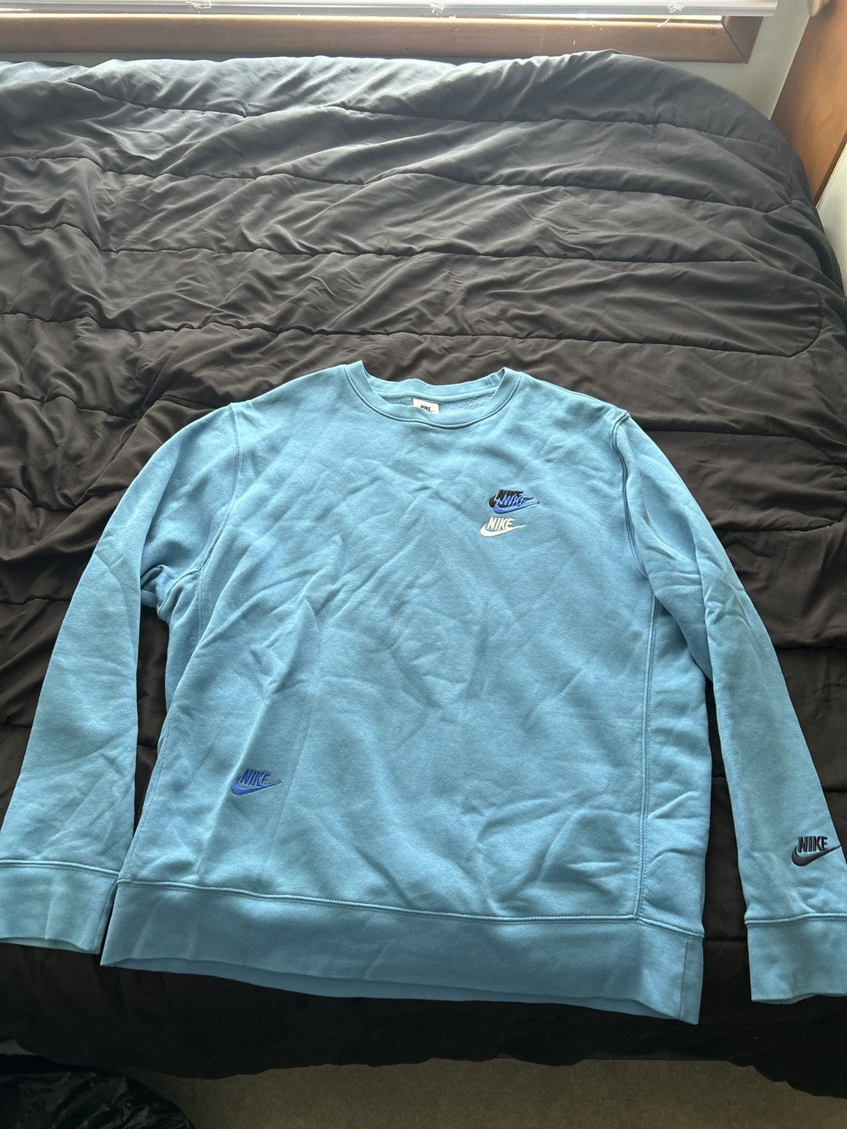 Nike Blue Nike Crewneck Size US L / EU 52-54 / 3 - 1 Thumbnail