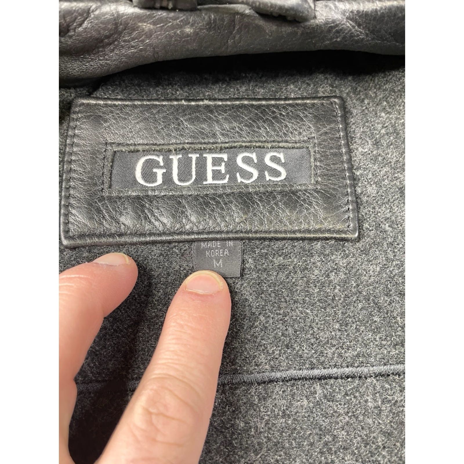 Guess VINTAGE GUESS Leather Black Fleece Liner Button Up Jacket Coat Men’s Medium Size US M / EU 48-50 / 2 - 3 Thumbnail