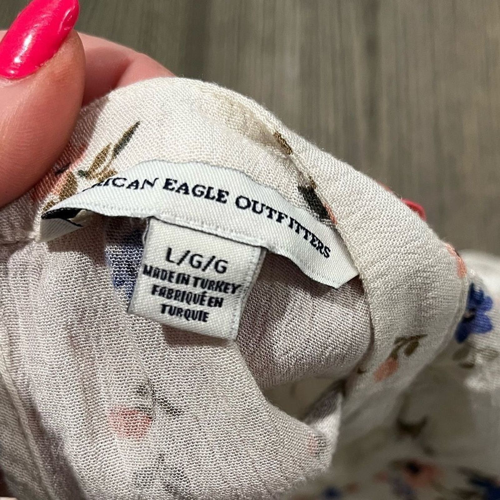 American Eagle Outfitters American Eagle Outfitters Floral Blouse Long Sleeve CutOut L Size L / US 10 / IT 46 - 3 Thumbnail