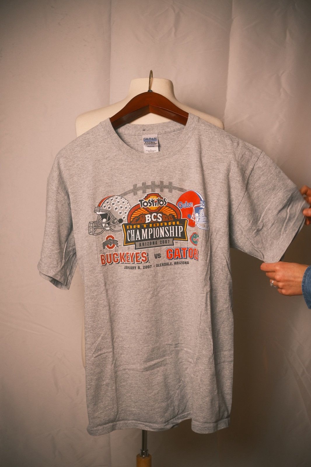 Gildan 2007 BCS National Championship Ohio State vs Florida T-Shirt Size US L / EU 52-54 / 3 - 4 Thumbnail