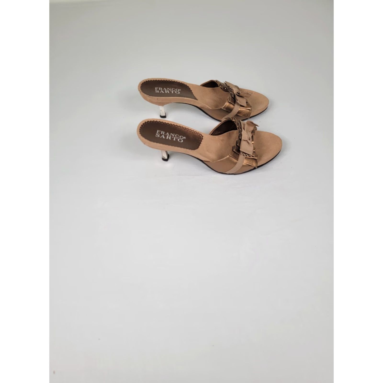 Franco Sarto Franco Sarto Women's Slide Heels 6M Brown Leather Pump Stiletto Rubber Outsole Slip On M Heel Shoes Women Size US 6 / IT 36 - 4 Thumbnail