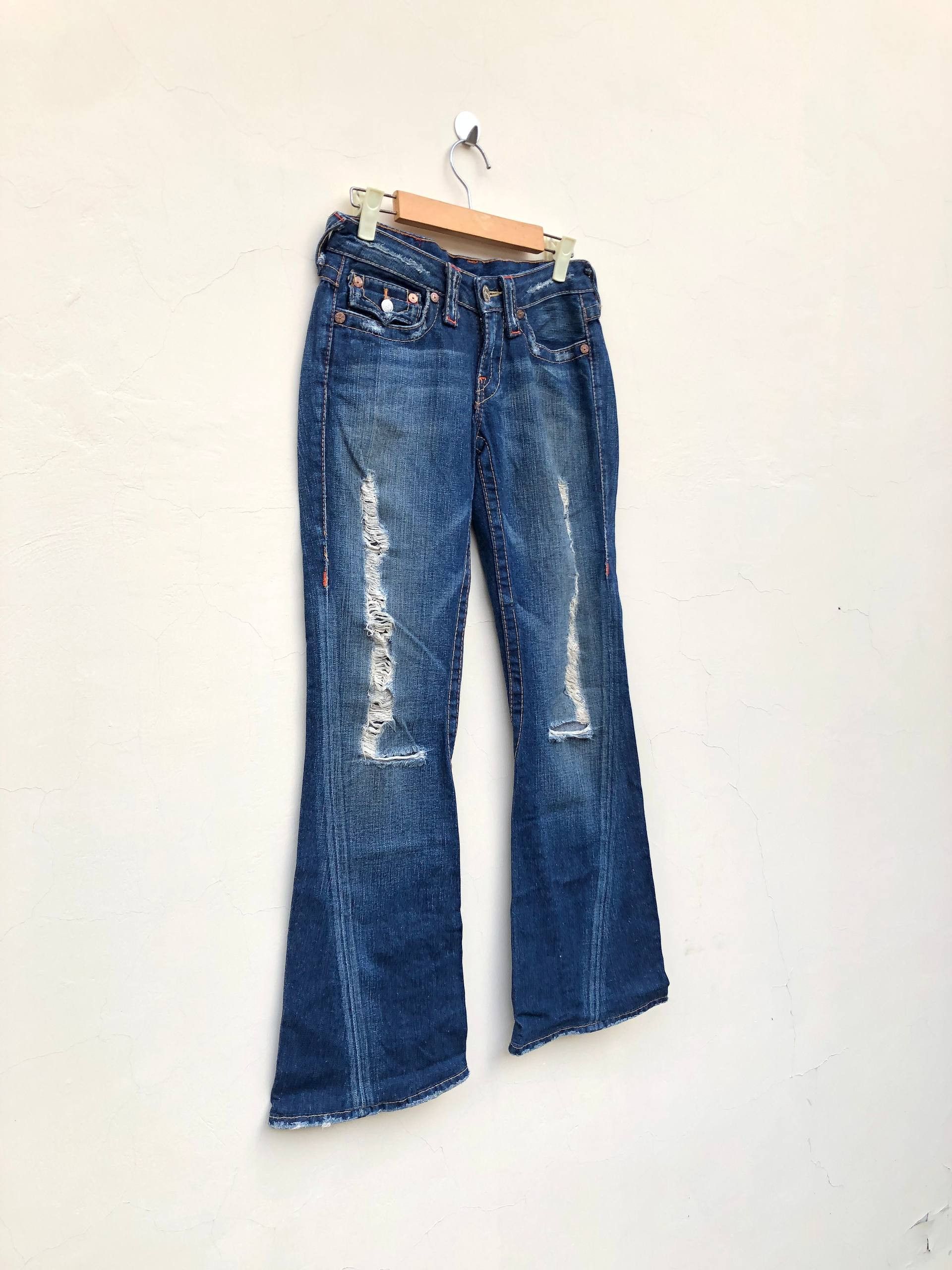 If Six Was Nine 2000s Distressed Bootcut Flared Vkei Y2k Japanese Archive Size US 28 / EU 44 - 4 Thumbnail
