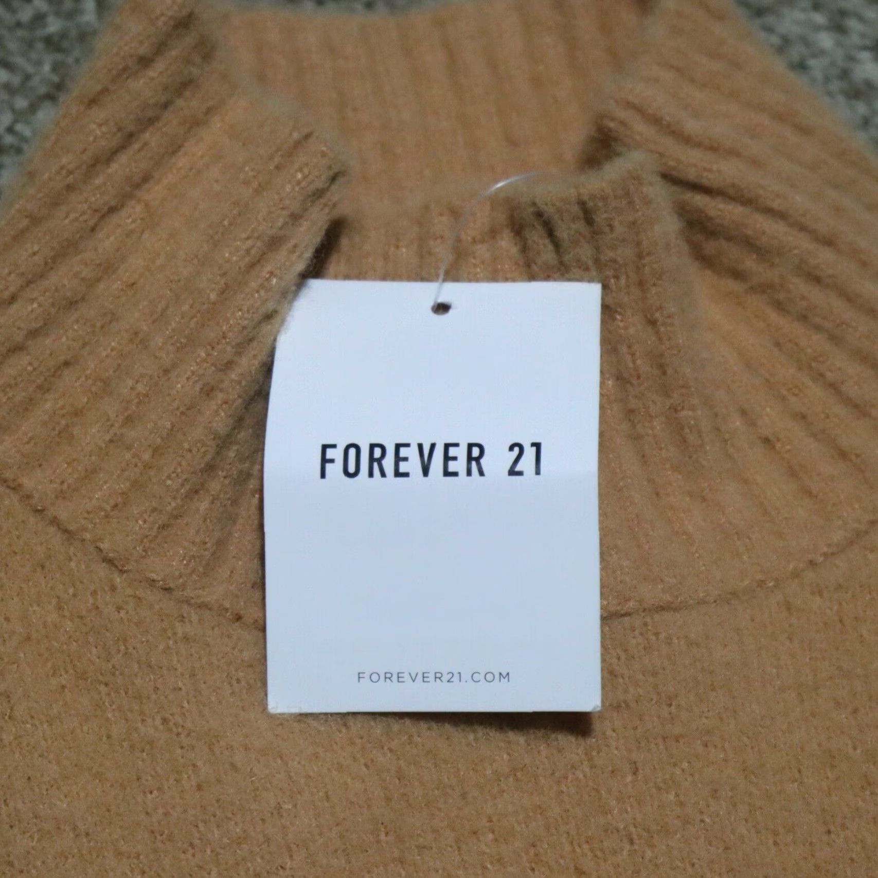 Forever 21 FOREVER 21 Sweater Womens S Orange Mock Neck Fuzzy Pullover Knit Slim Lightweight Size S / US 4 / IT 40 - 2 Thumbnail