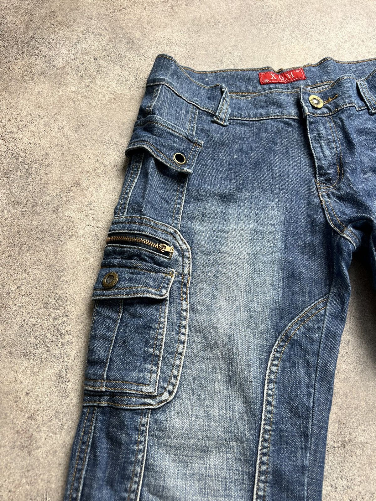 Japanese Brand × Vintage Vintage Japanese flare cargo denim jeans Size 28" / US 6 / IT 42 - 5 Thumbnail