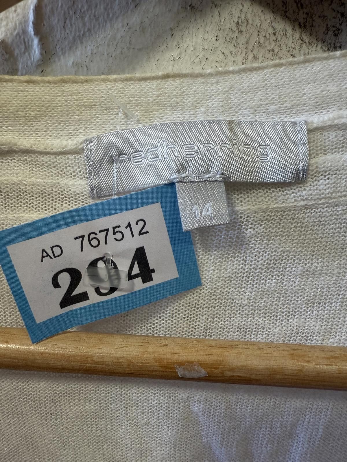 Unknown London White Ruffle Trim Lightweight Women's Cardigan Sweater Size L / US 10 / IT 46 - 4 Thumbnail