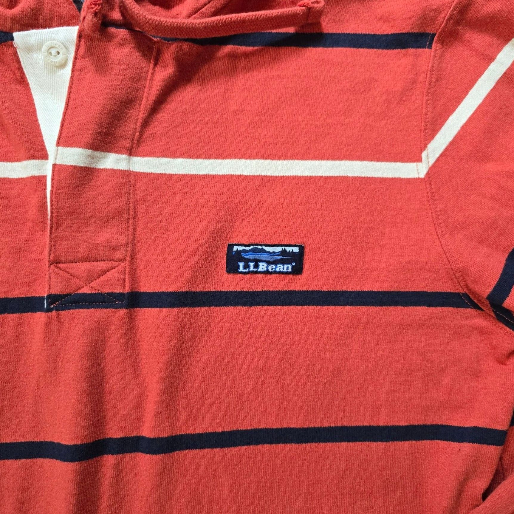 Vintage LL Bean Sweater Mens XL Red Striped Rugby Nautical Hoodie Pullover Casual Shirt Size US XL / EU 56 / 4 - 3 Thumbnail