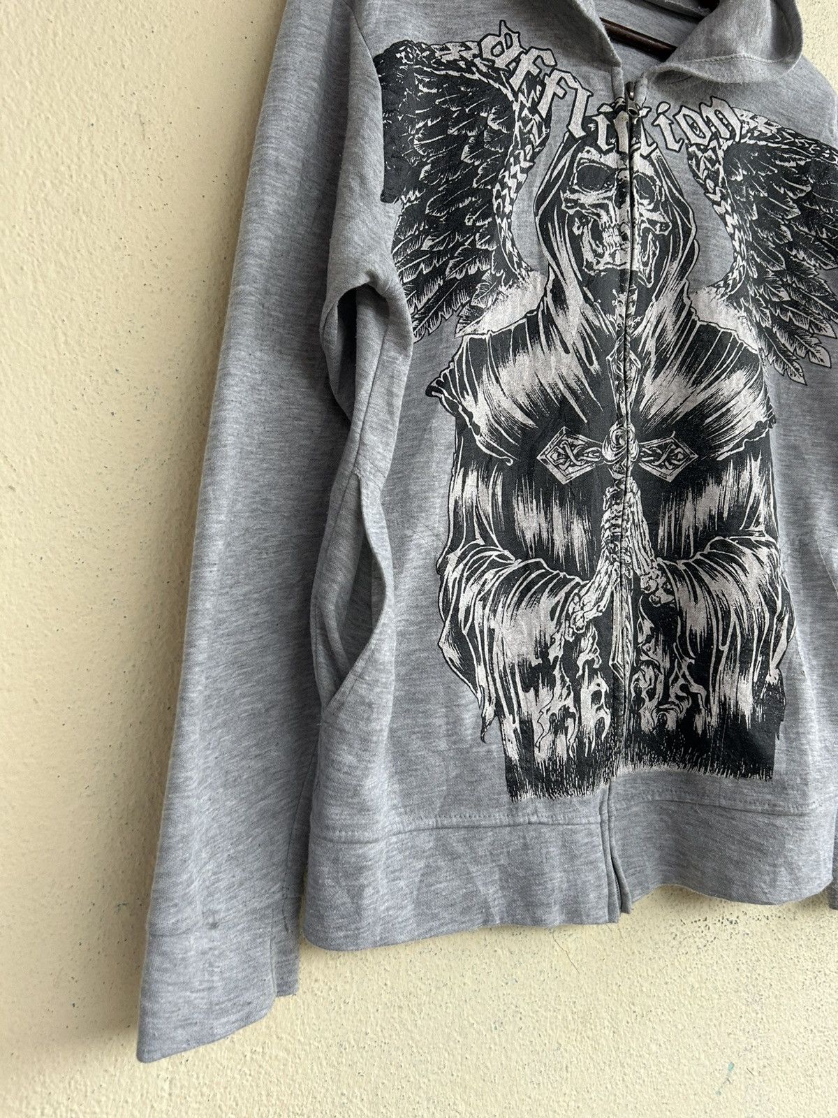 Japanese Brand Affliction Aleksander Melianenko MMA Skull Zip Up Hoodie Size US XS / EU 42 / 0 - 7 Thumbnail