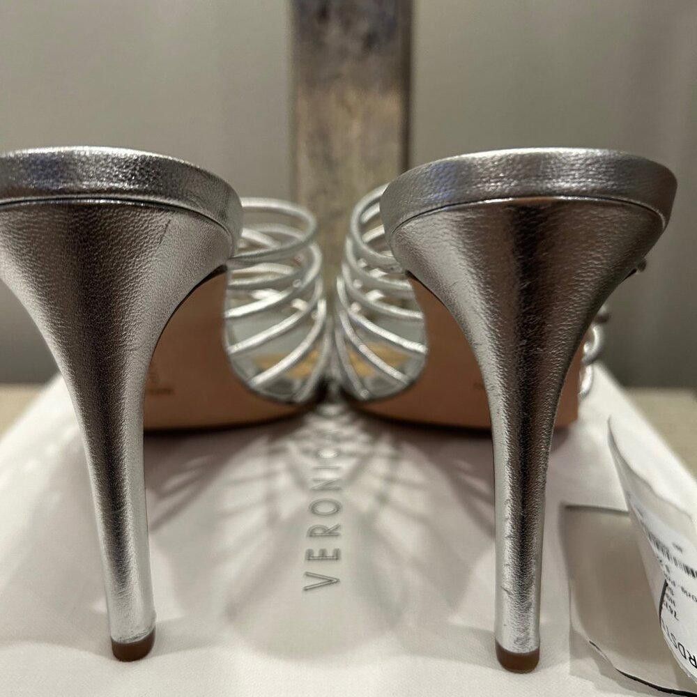Designer Veronica Beard AVITA Strappy Mule in Silver Size US 9 / IT 39 - 5 Thumbnail