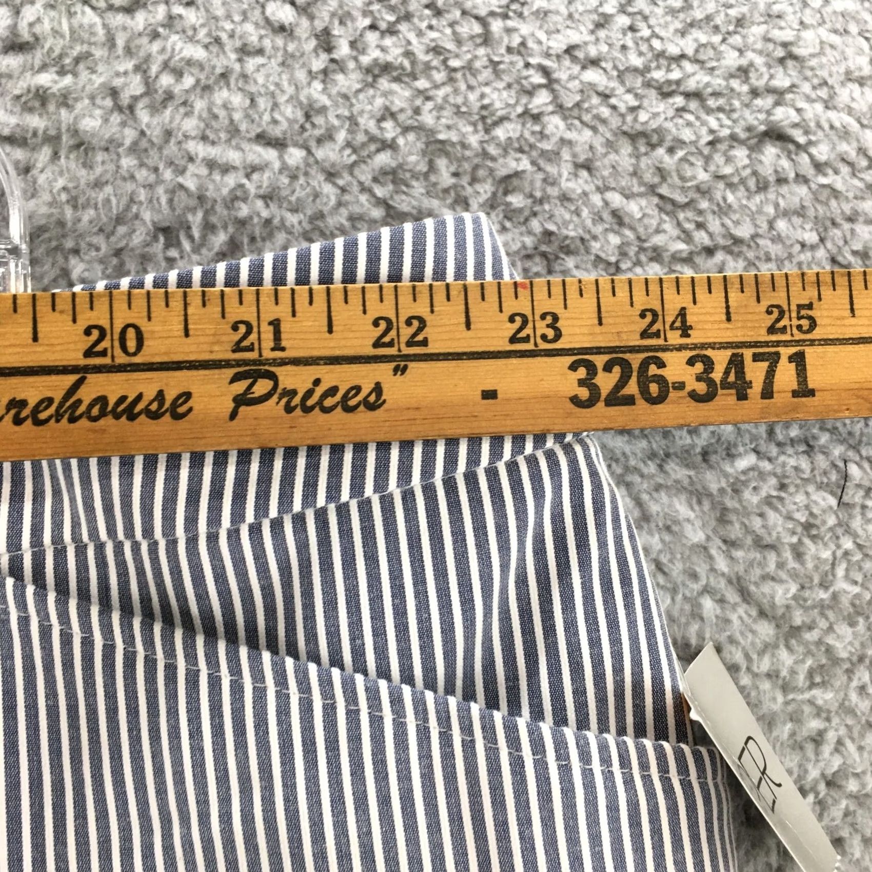 Kasper Kasper Ankle Pants Womens 24W Blue White Stripes Chambray Mid Rise Straight NWT Size 42" / US 20 - 5 Thumbnail