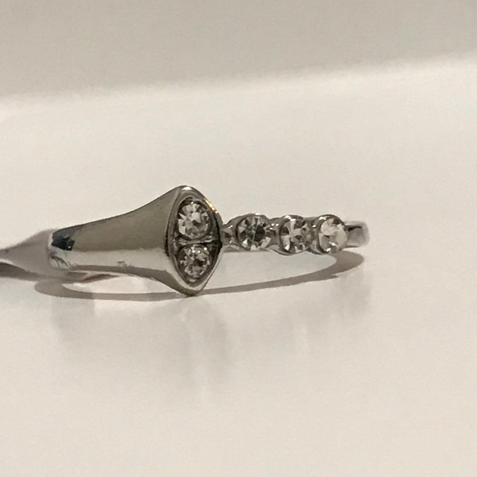 The Unbranded Brand Cute Rhinestones Ring With Silver Tone Size 9 Size ONE SIZE - 3 Thumbnail
