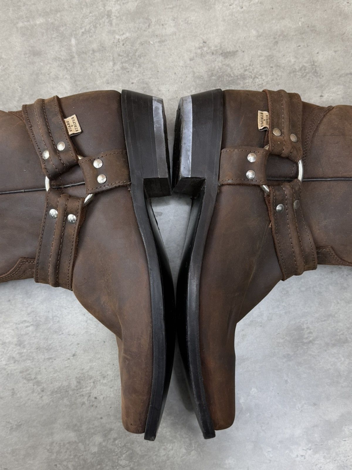 Stars & Stripes Stars & Stripes Brown Leather Biker Western Cowboy Boots Size US 11.5 / EU 44-45 - 11 Thumbnail