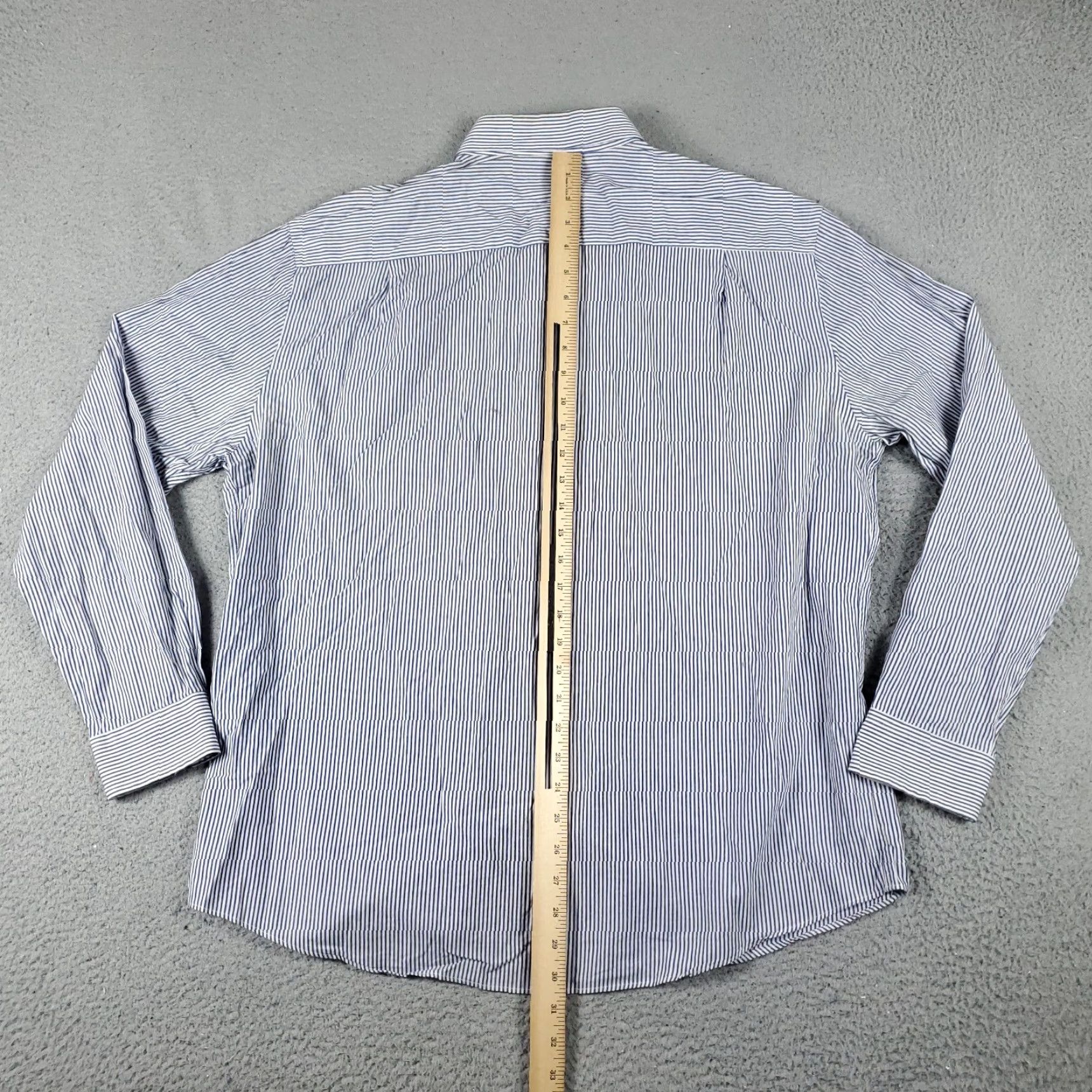 Nautica Nautica Blue White Striped Dress Shirt Mens Regular Size 16.5 Long Sleeve Button Up Classic Size 42R - 5 Thumbnail