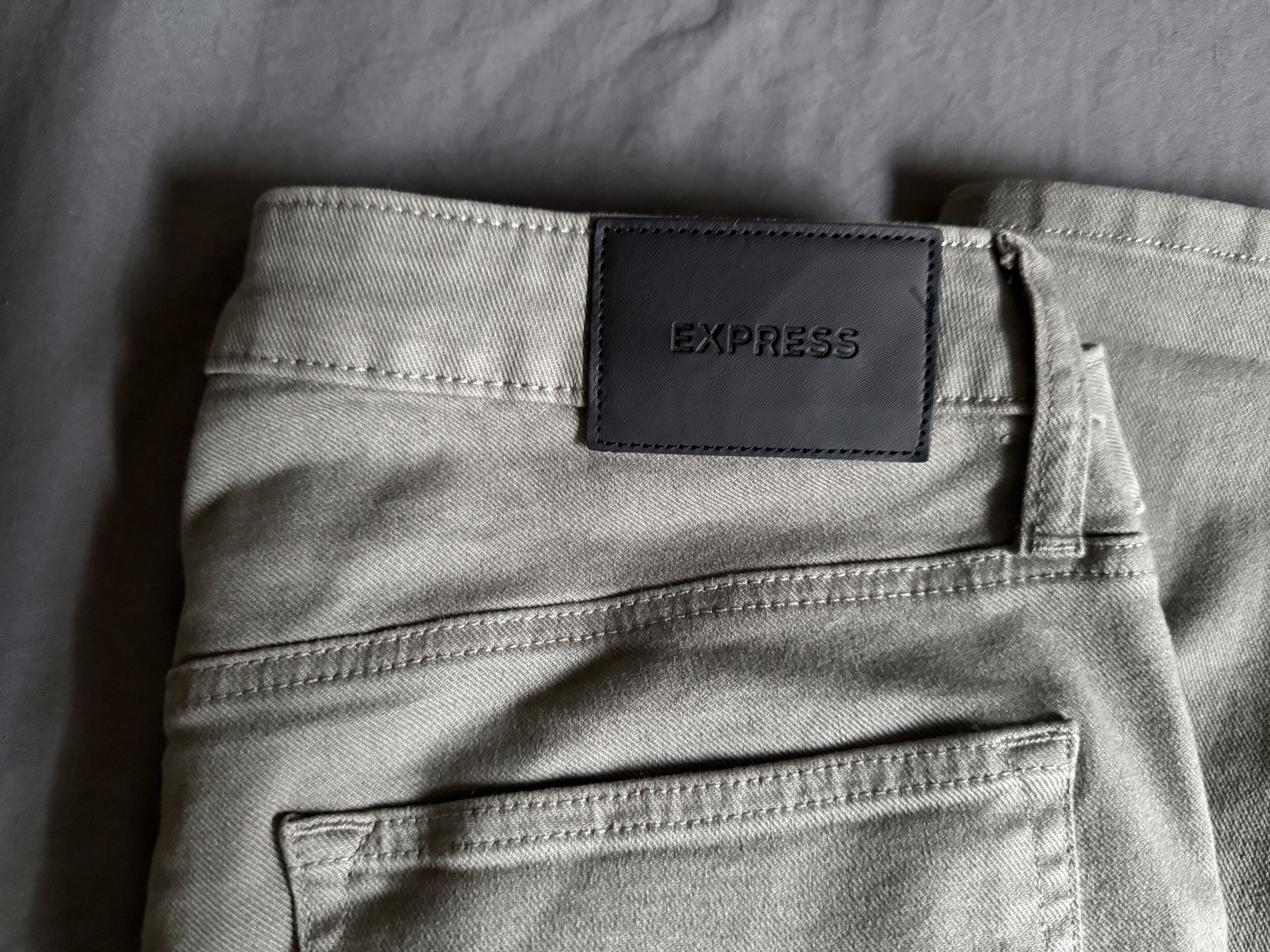 Express Men's Skinny Olive Green Hyper Stretch Jeans 31x30