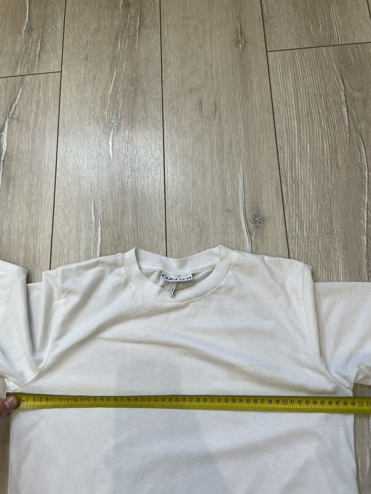 Ganni GANNI RELAXED FIT LOGO TEE T SHIRT WOMENS XS WHITE BR T2917 Size XS / US 0-2 / IT 36-38 - 8 Thumbnail