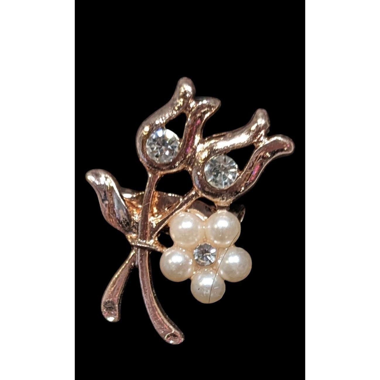 Other Bijoux by Meera Floral Rose Gold Tone Faux Pearl And Rhinest Size ONE SIZE - 1 Thumbnail