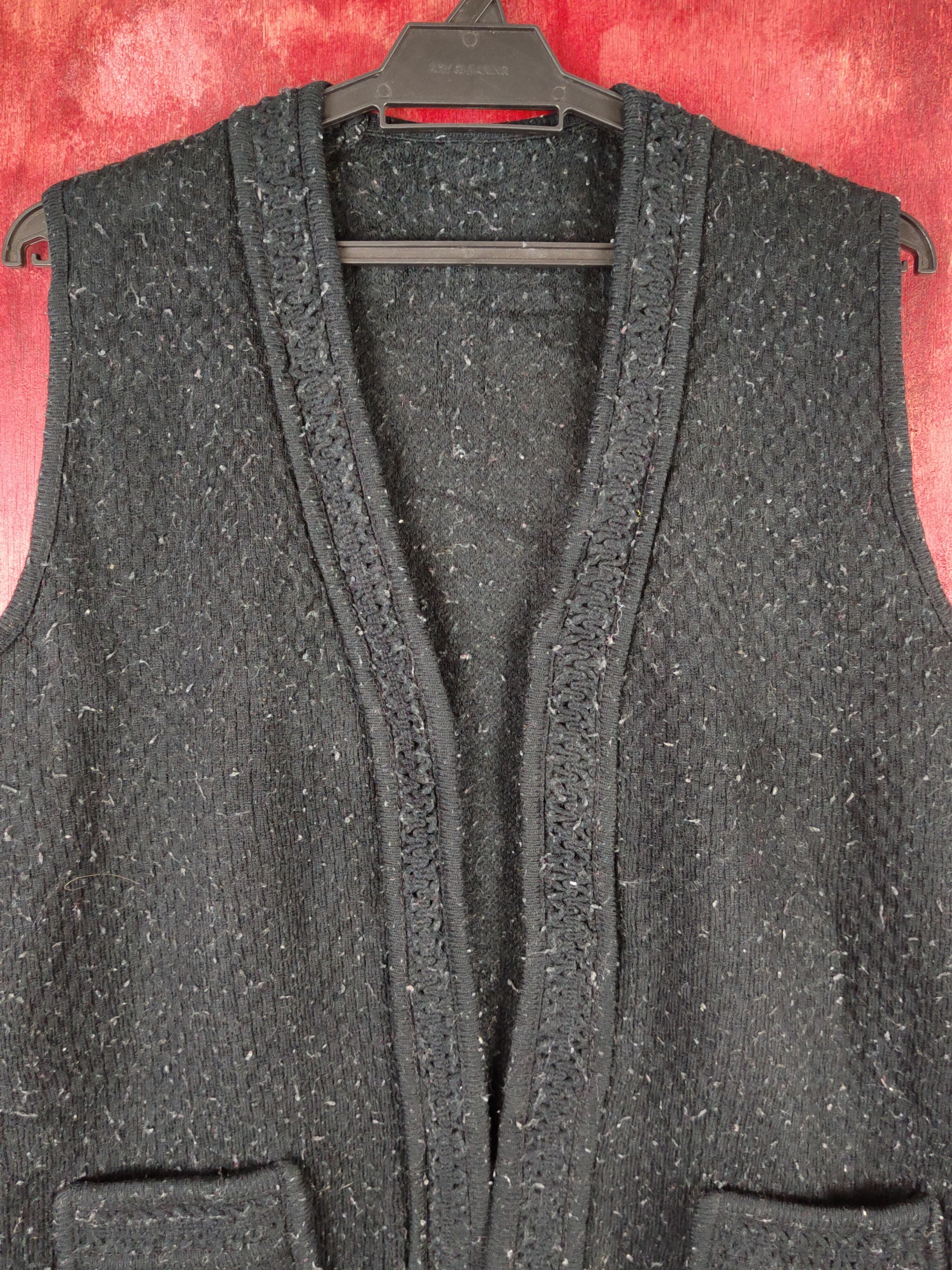 Homespun Knitwear × Japanese Brand × Vintage Japanese Brand vintage fleece Black Knitwear Vests #S1363 Size US L / EU 52-54 / 3 - 2 Thumbnail