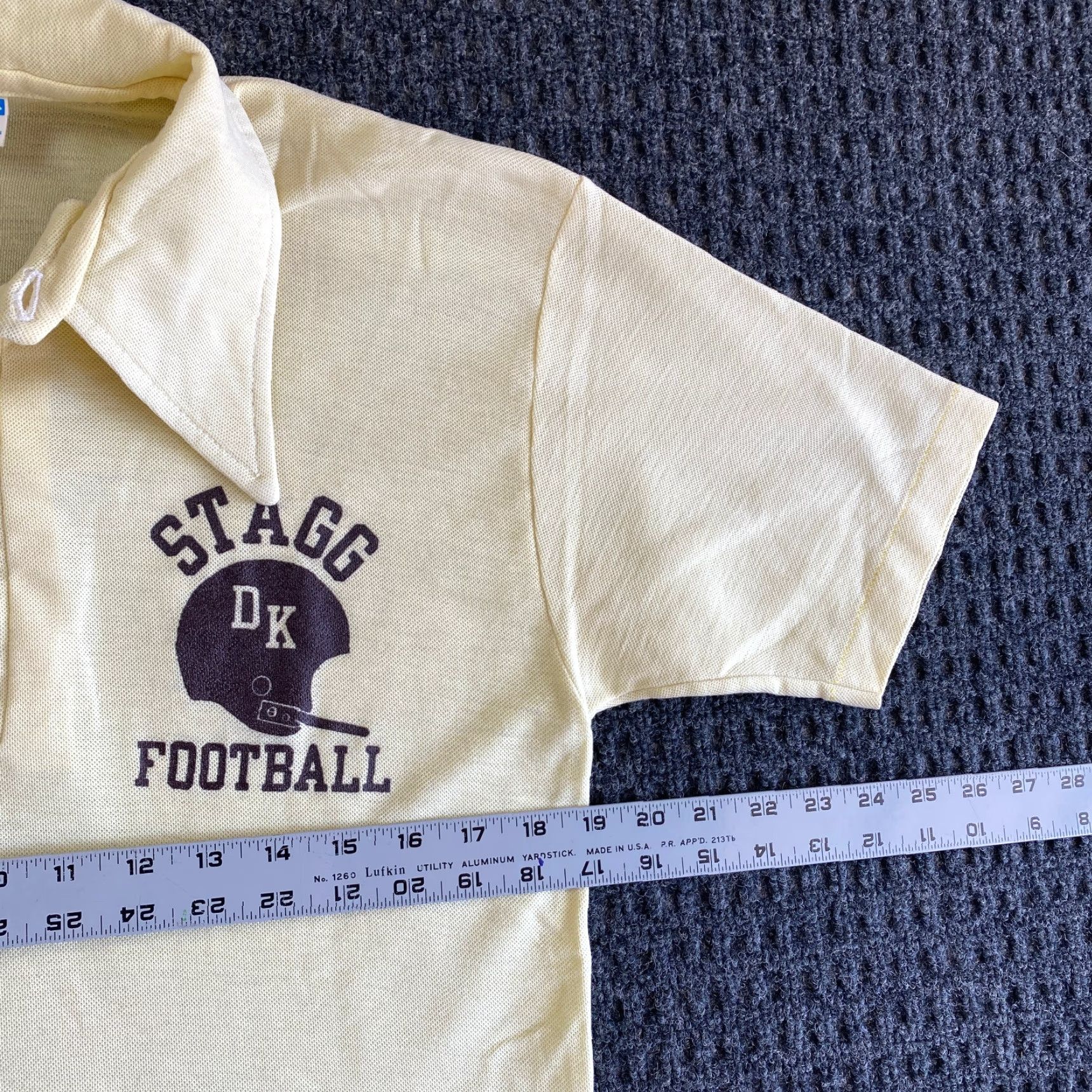 Champion VINTAGE Champion Polo Shirt Men L Yellow California Football School DK Stagg High School 70s 80s Size US L / EU 52-54 / 3 - 5 Thumbnail
