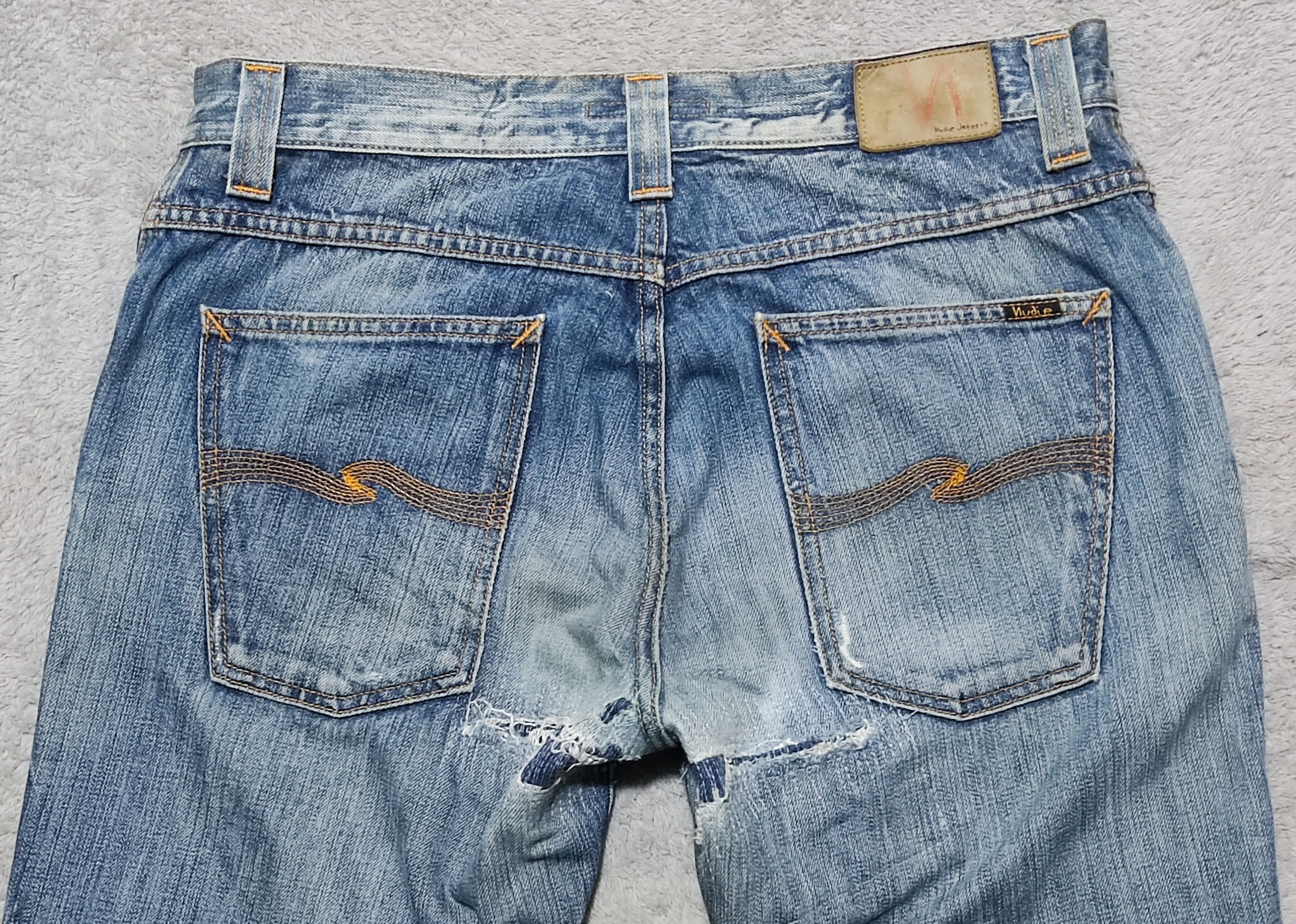 Nudie Jeans Vintage Distressed Nudie saltwater blue Italy made Size US 34 / EU 50 - 9 Thumbnail