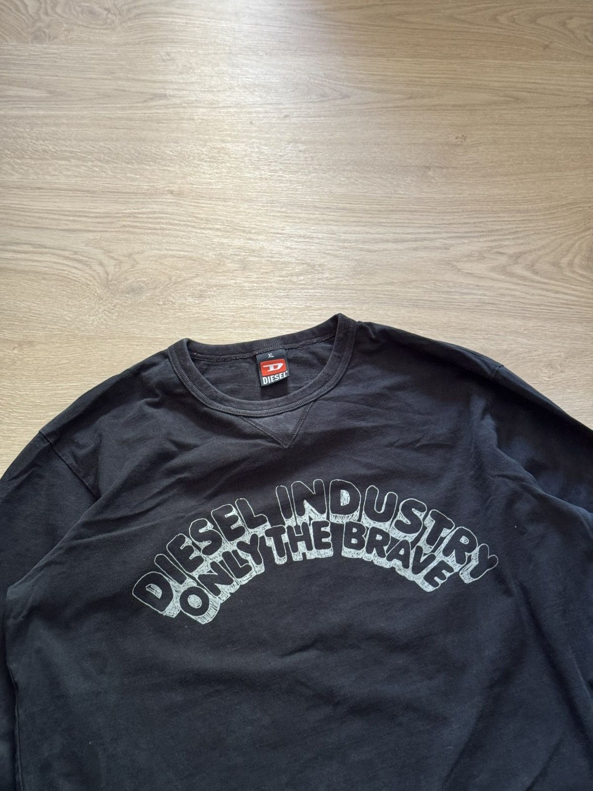 Diesel Vintage 00’s Diesel Ind y2k Black Faded Japanese Long Sleeve Size US XL / EU 56 / 4 - 2 Thumbnail