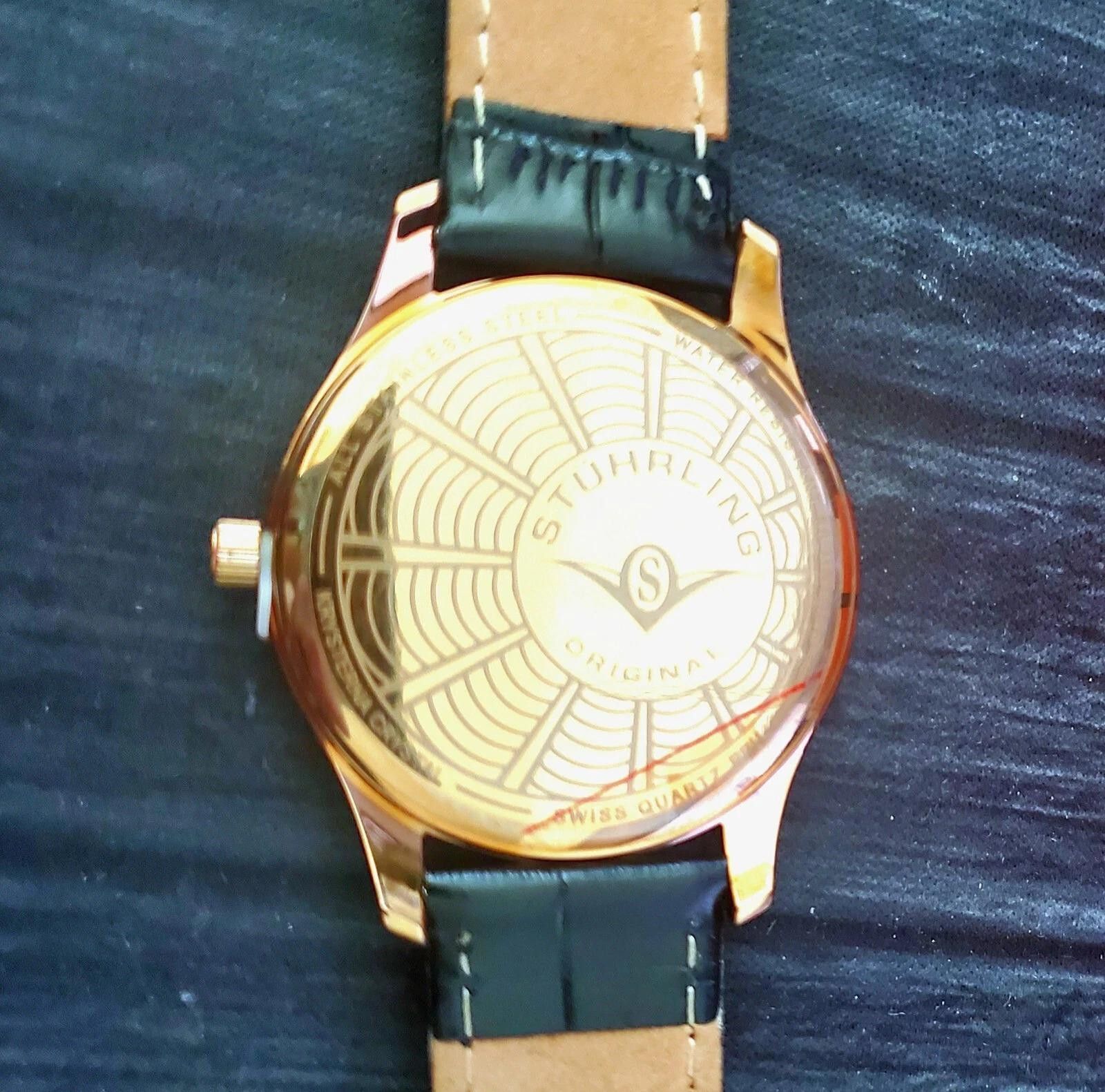 New Rare Rose Gold Stuhrling Avant Garde Swiss Mens Watch