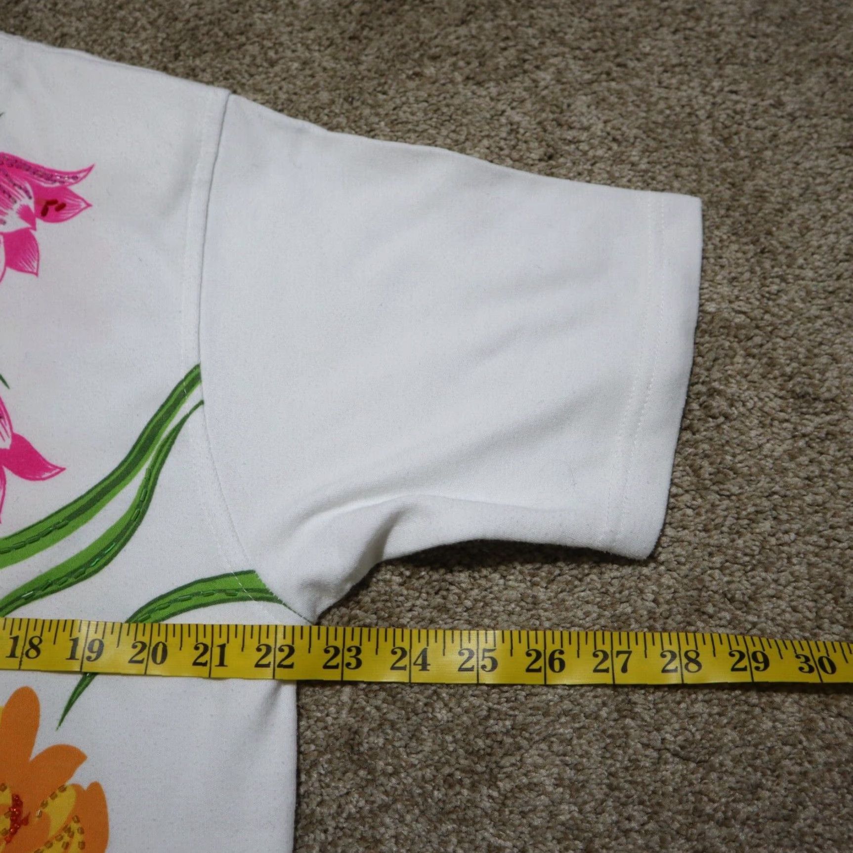 Vintage VINTAGE Lisa International Flowers Floral Lightweight Sweater Women's XL Floral Shirt Women XL White Cotton Blend Vintage Yes Tank? Size XL / US 12-14 / IT 48-50 - 5 Thumbnail