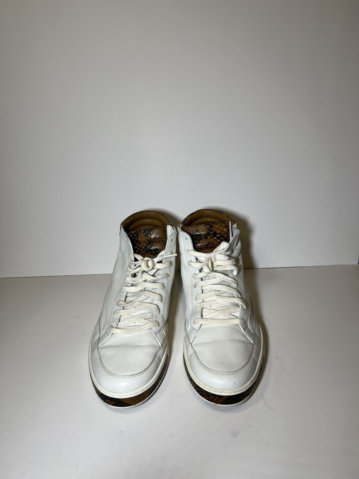 Gucci limited edition Gucci men's python skin high-top sneakers Size US 10.5 / EU 43-44 - 2 Thumbnail