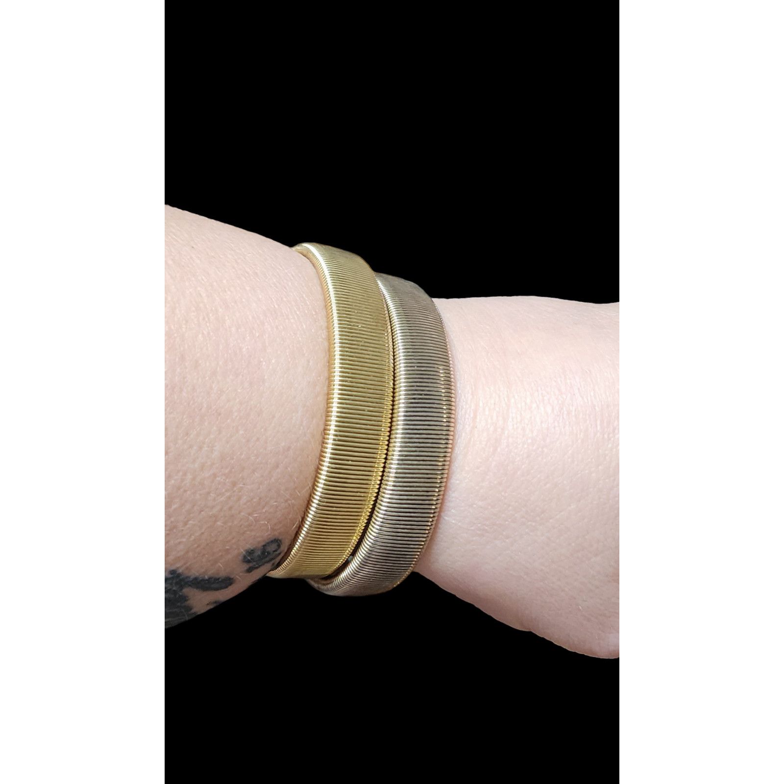 Other Vintage Bracelet Set 2PC Deco 2 1/2" Diameter spring Bangel Size ONE SIZE - 1 Thumbnail