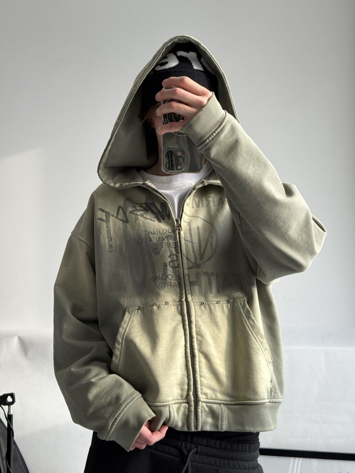 No Faith Studios Grey Saarland Zipper Used Hoodie | Grailed