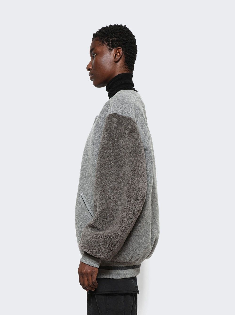 Givenchy o1w1db10325 Oversized Varsity Jacket in Light Grey Size M / US 6-8 / IT 42-44 - 4 Thumbnail