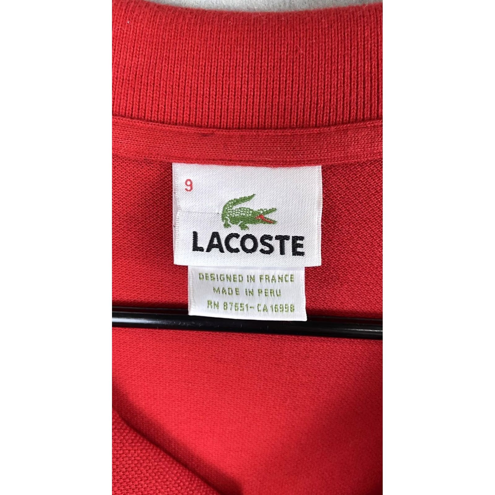 Lacoste Lacoste Polo Shirt Mens 4XL Red Pique Short Sleeve Crocodile Logo Golf Casual Size US XXL / EU 58 / 5 - 3 Thumbnail