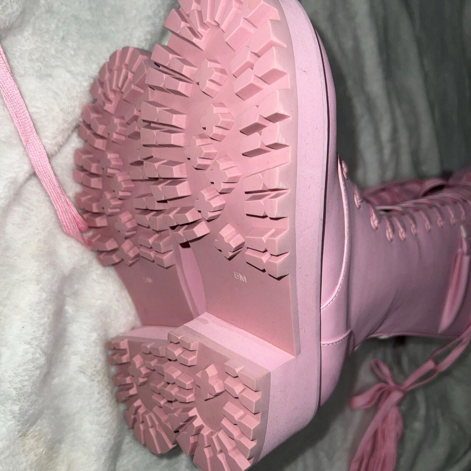 Designer Bubblegum Pink Obsidian Dolls Kill Knee-High Boots Platform Size US 5 / IT 35 - 2 Thumbnail
