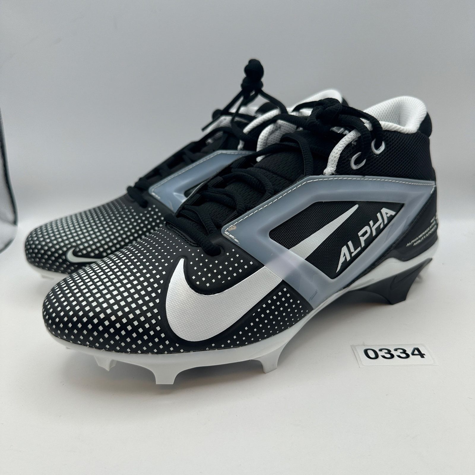 Nike NIKE Men's 9 Alpha Menace 4 PRO Football Cleats Black/White Size US 9 / EU 42 - 2 Thumbnail