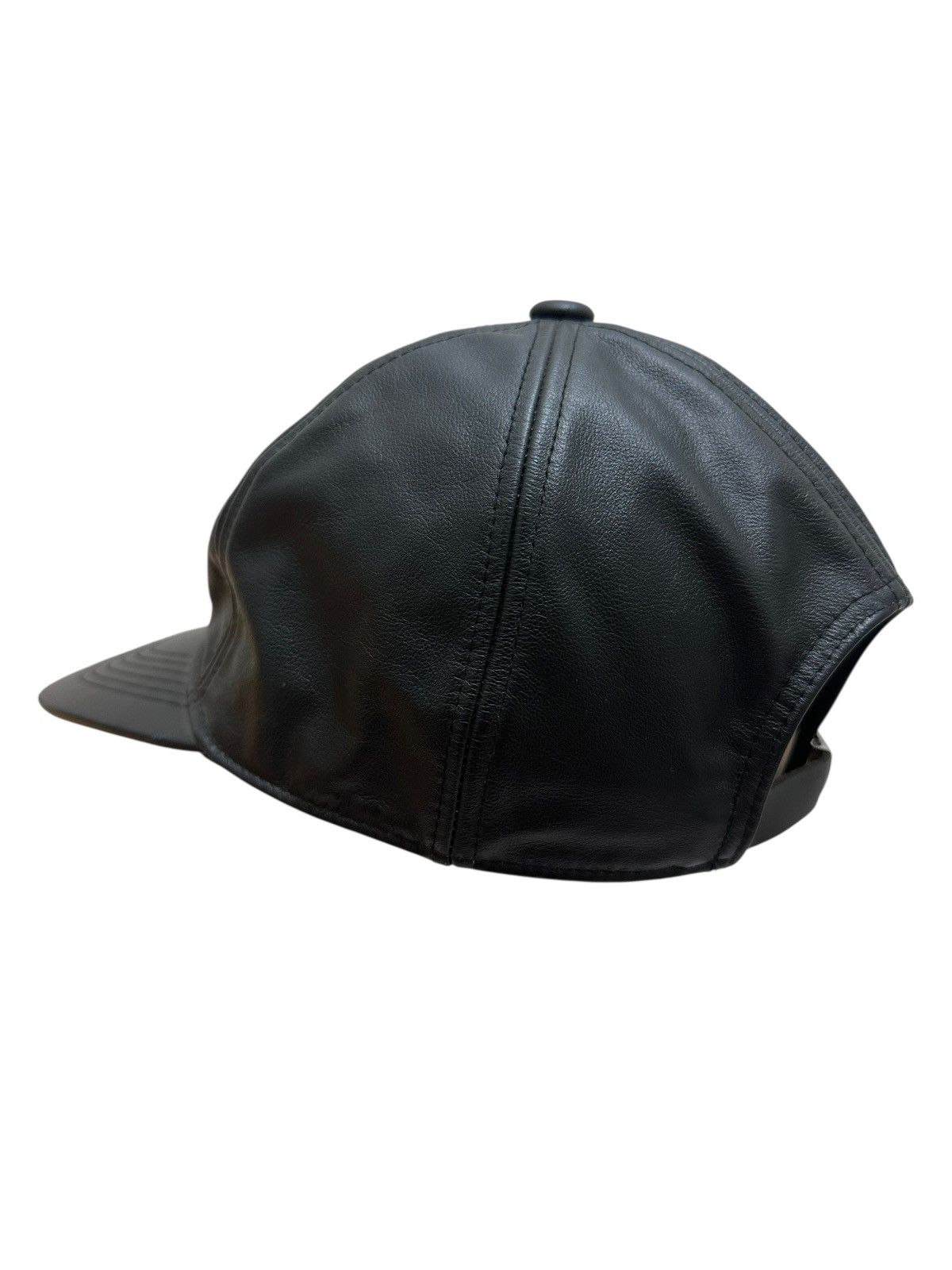 Genuine Leather × Supreme × Vintage RARE ‼️ Vintage SUPREME Leather Black Hat Cap Size ONE SIZE - 3 Thumbnail