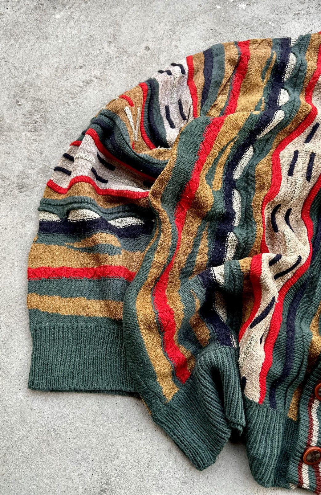 Coogi 💥SUPER RARE💥 VINTAGE COOGI 3D MULTICOLOURED CABLE CARDIGAN Size US L / EU 52-54 / 3 - 4 Thumbnail