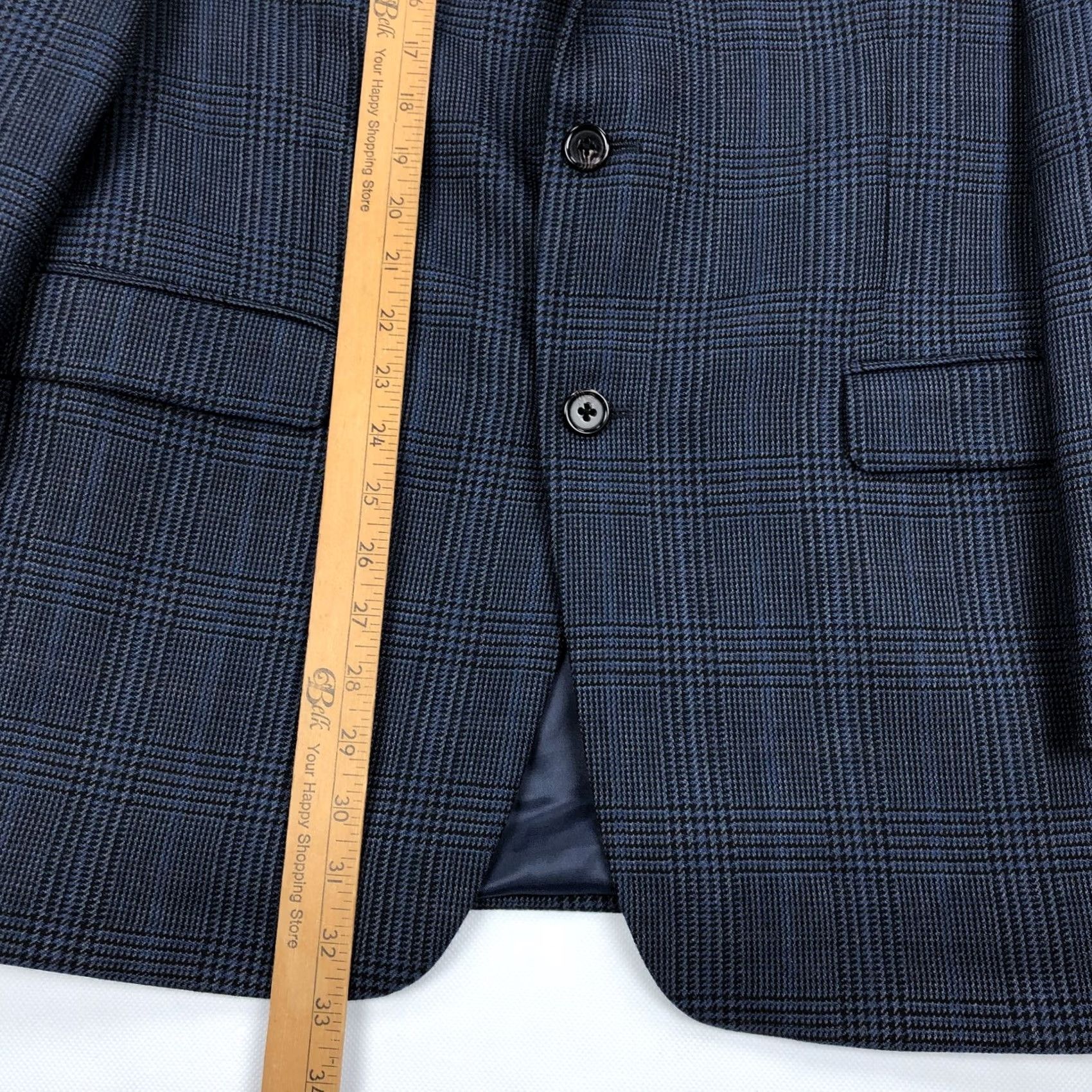 Ralph Lauren Ralph Lauren Men's 42L Blue Glen Check Plaid Wool Sport Coat Blazer Jacket Size 42R - 4 Thumbnail