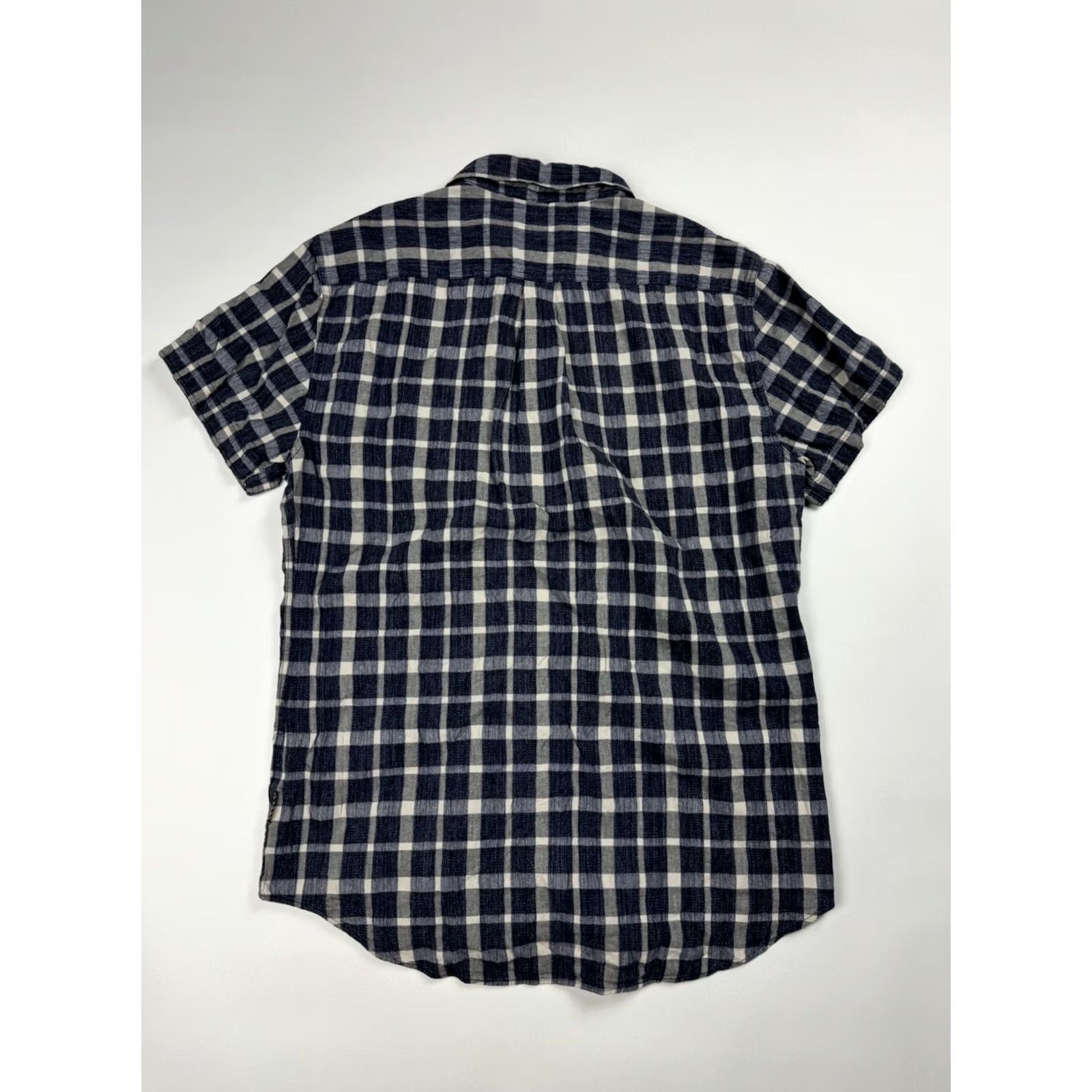Billy Reid Billy Reid Pearl Snap Button Short Sleeve Shirt Men’s Large Slim Plaid Blue Shirt Size US L / EU 52-54 / 3 - 3 Thumbnail
