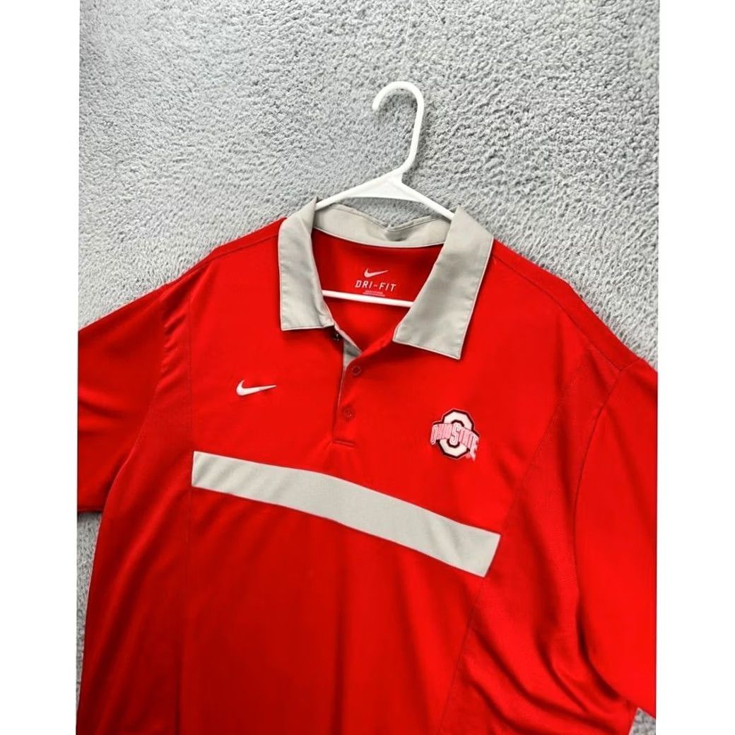 Nike Nike Shirt Mens 2XL Dri-Fit Red Authentic Ohio State Buckeyes Golf Polo Rugby Shirt Size US XXL / EU 58 / 5 - 5 Thumbnail