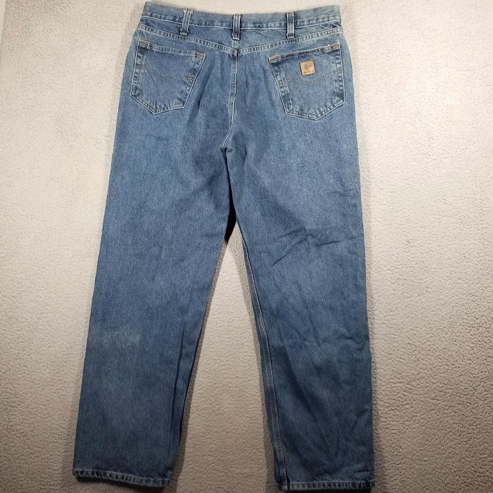 Carhartt Carhartt Jeans Mens 38x32 Blue Relaxed Fit Denim Workwear Five Pocket B460DPS Size US 38 / EU 54 - 2 Thumbnail