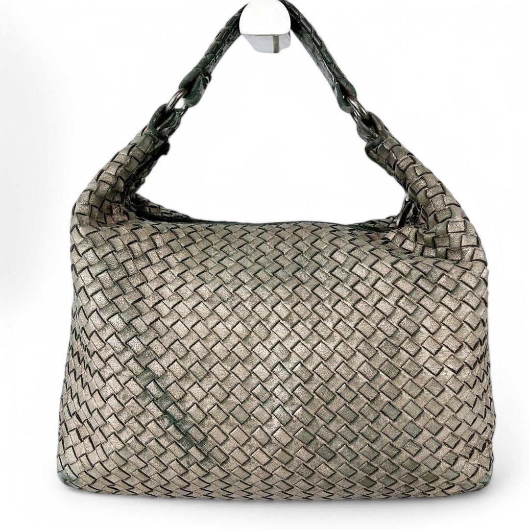 Bottega Veneta Bottega Veneta - Intrecciato Champagne Gold Hobo Handbag Size ONE SIZE - 2 Thumbnail
