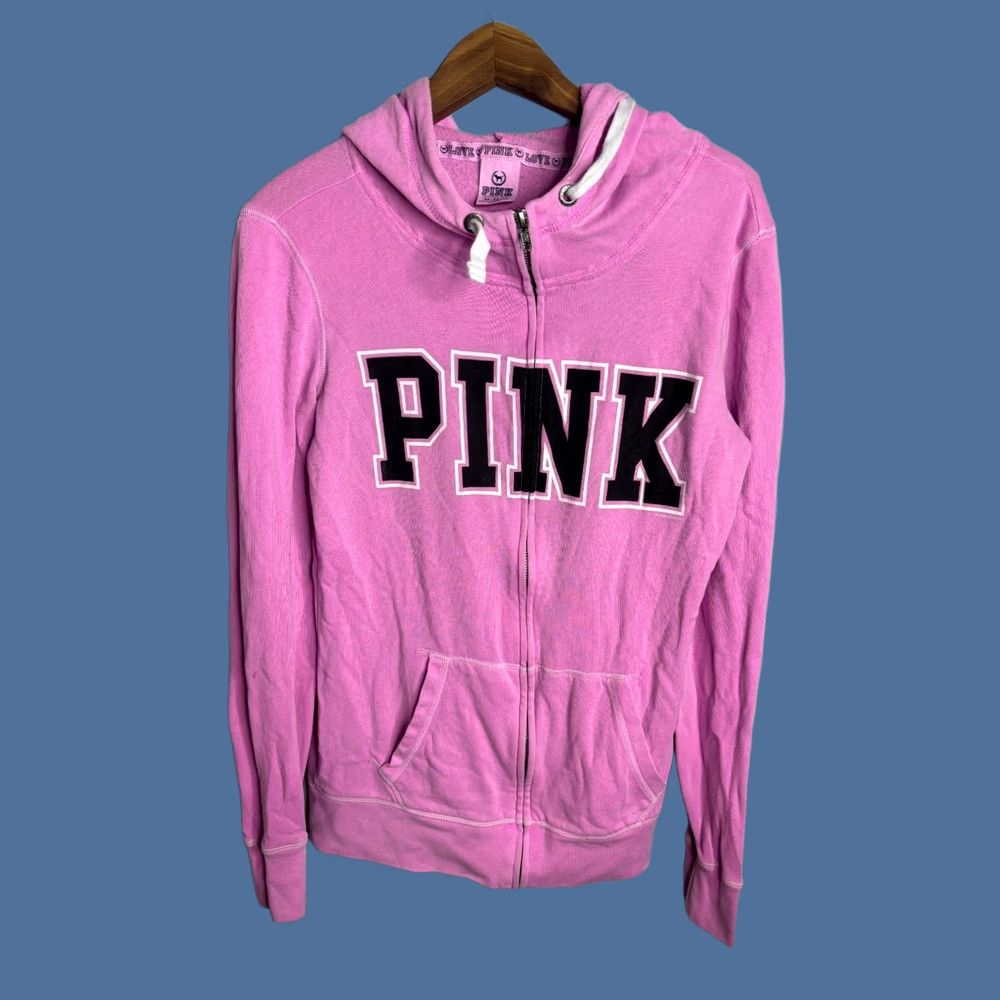 Victoria's Secret Victoria's Secret PINK Hoodie Womens XS Zip Hooded Pockets Logo Solid Pink 8/10 Vintage? No Size XS / US 0-2 / IT 36-38 - 1 Thumbnail