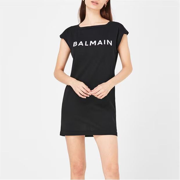 Balmain o1g2r1mq0924 Cover Up T Shirt Dress in Black Size L / US 10 / IT 46 - 4 Thumbnail