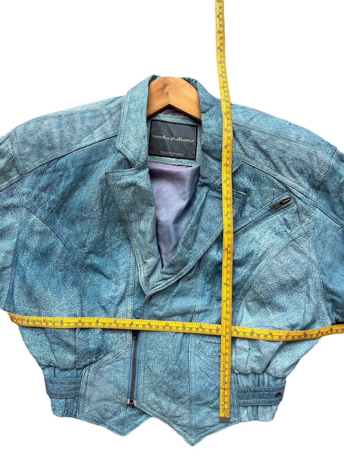 Japanese Brand Moda Italiana Blue Racing Leather Jacket Size S / US 4 / IT 40 - 12 Thumbnail