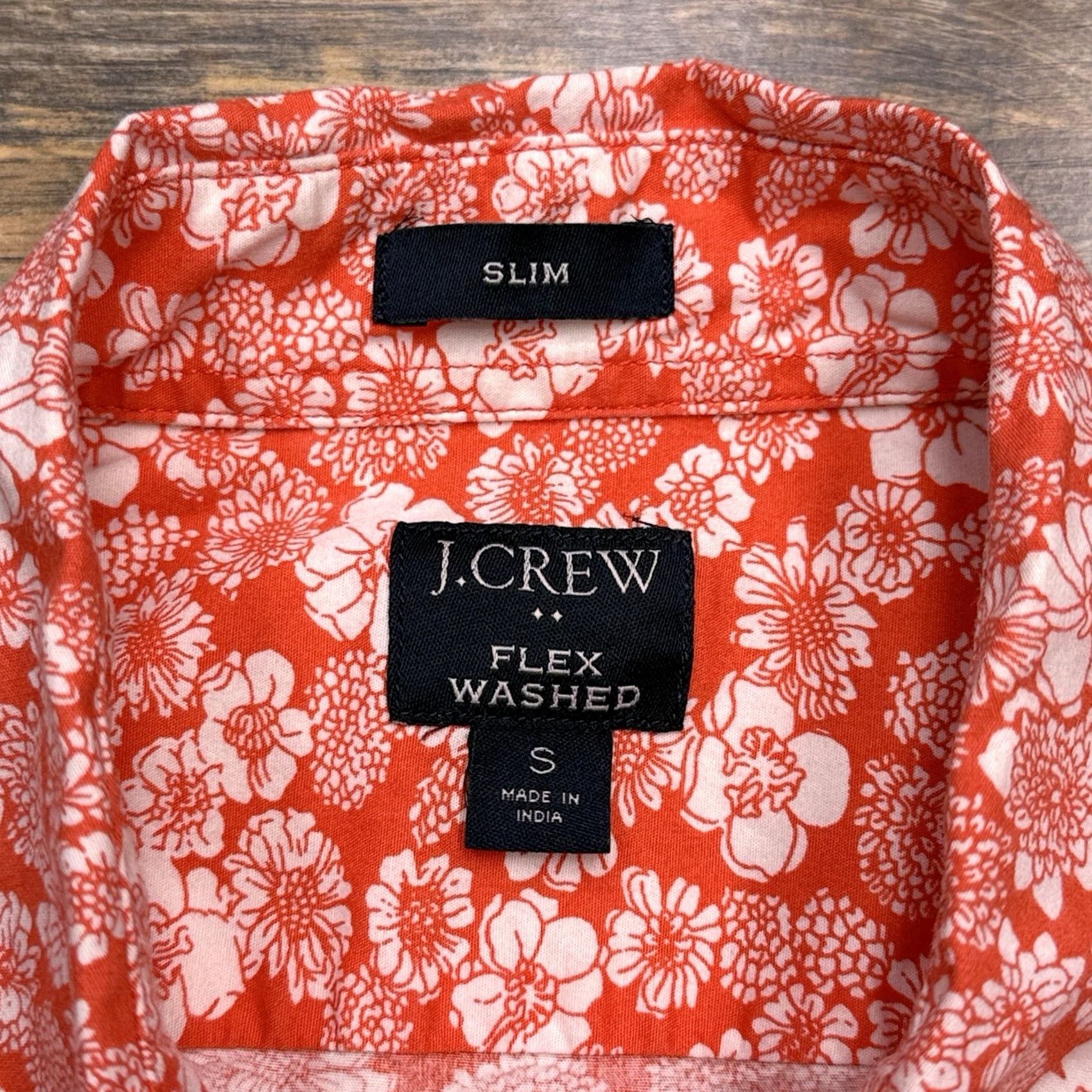 J.Crew J.CREW Shirt Slim Mens S Red Flowers Button-Up Short Sleeve Collared Knit Stretch Vintage: No Size US S / EU 44-46 / 1 - 2 Thumbnail
