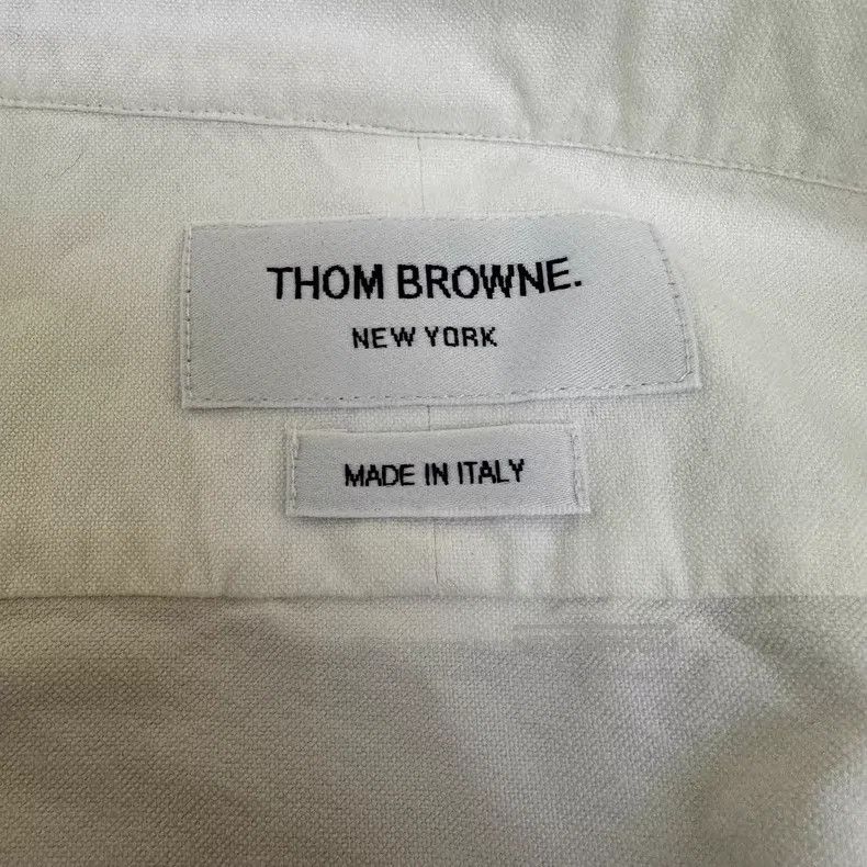 Thom Browne Thom Browne Three-Color Stripe Shirt in White Oxford Cloth Size US XS / EU 42 / 0 - 5 Thumbnail