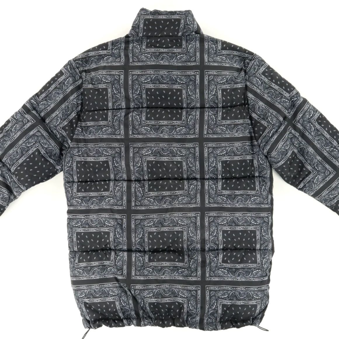 WeSC Wesc Bandana Puffer All Over Print Mock Long Sleeve Jacket Black Men's L Shirt Size US L / EU 52-54 / 3 - 4 Thumbnail