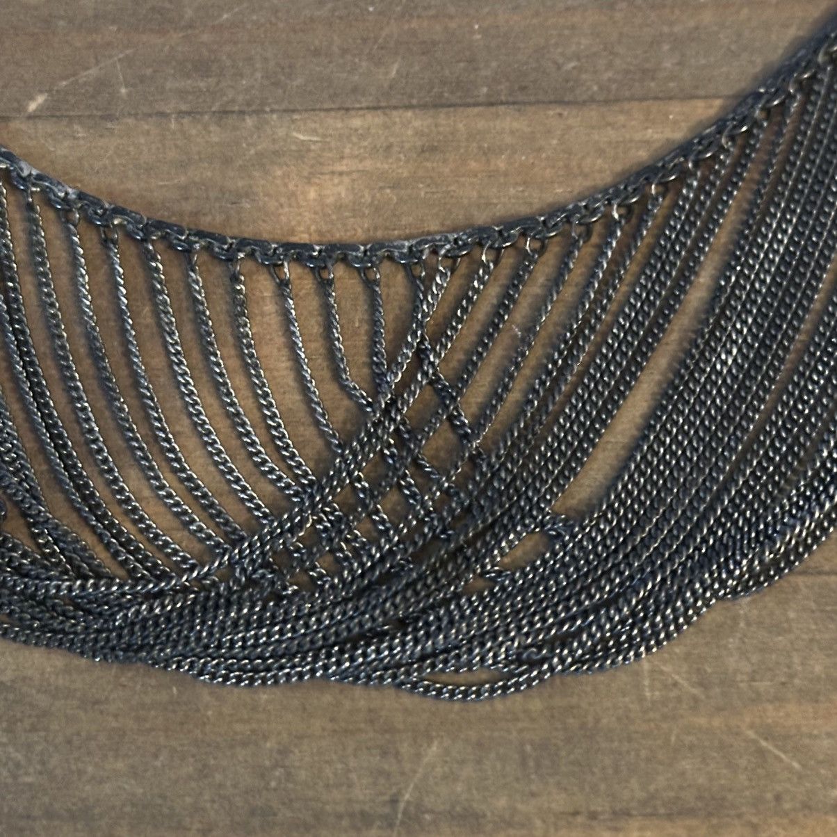 Other Dark silver multi strand overlap bib necklace Size ONE SIZE - 3 Thumbnail