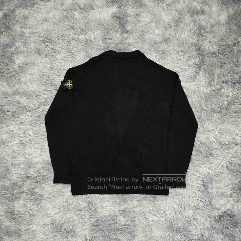 Stone Island Stone Island Wool V Neck Knit Cardigan, Black, L Size Size US L / EU 52-54 / 3 - 2 Thumbnail