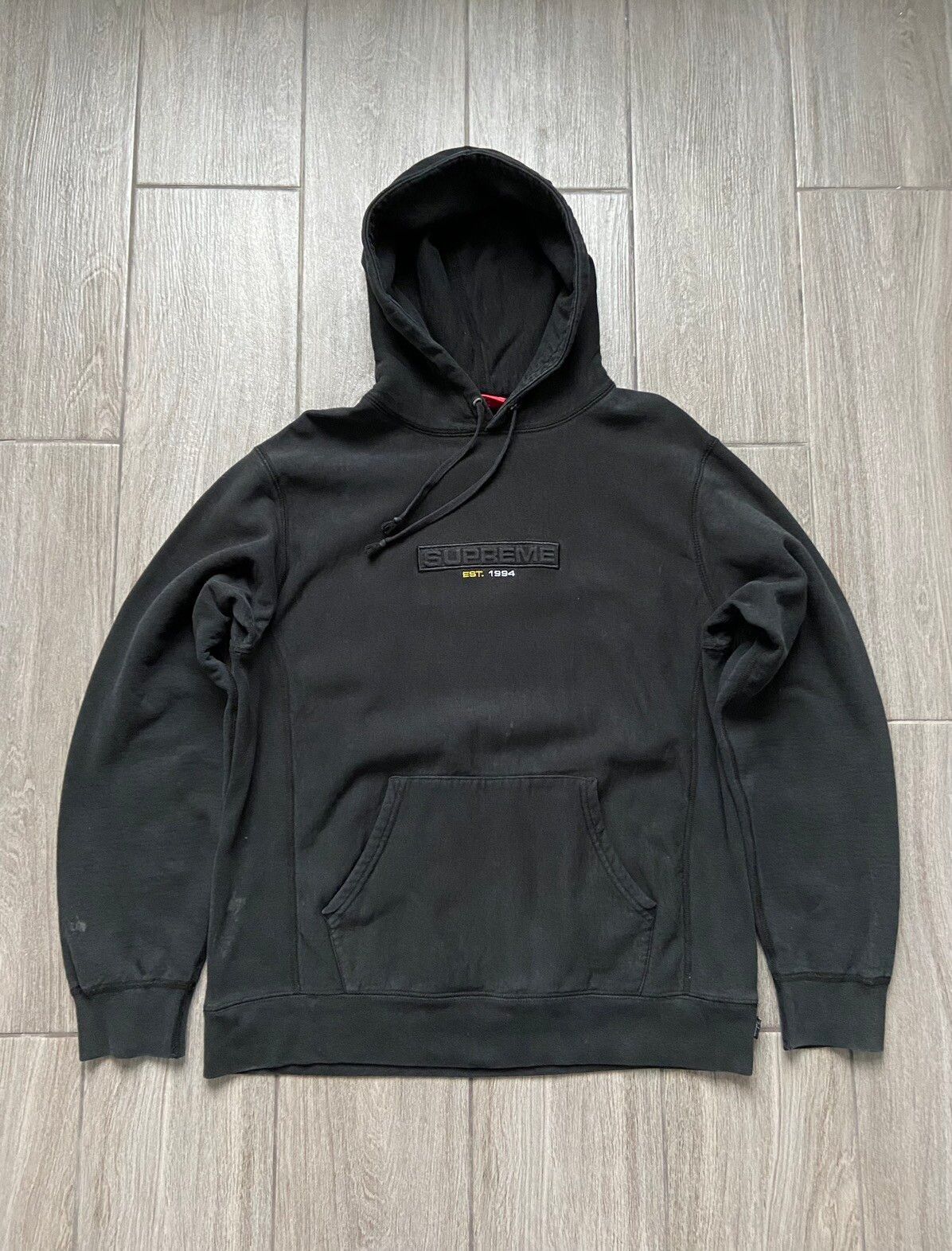 Supreme Supreme Embossed Logos Hooded Sweatshirt Grailed